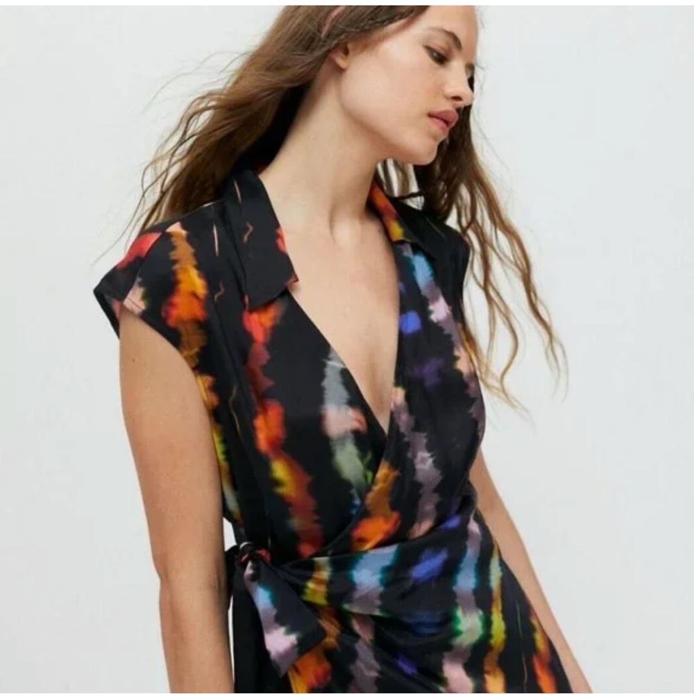 Urban Outfitters Black and Orange Sheath Mini Dress
